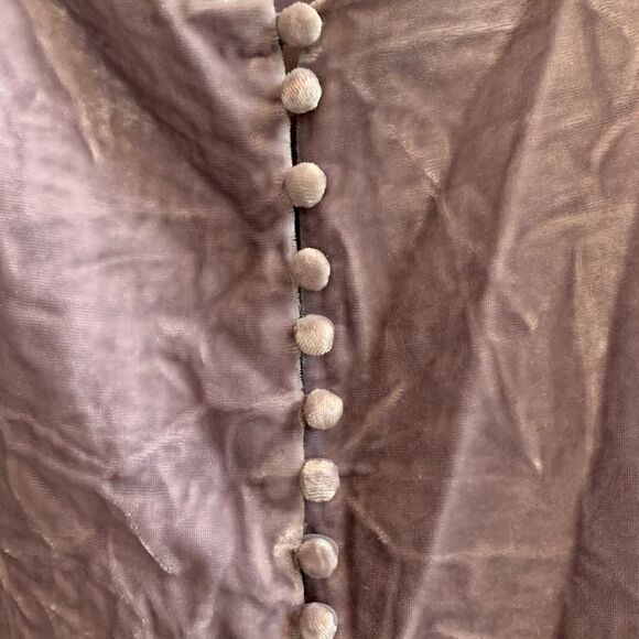 Madewell Gray Velvet Button Front Cami Top sz 00 - Picture 2 of 6